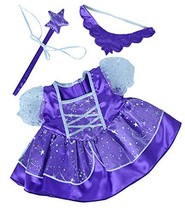 Purple Fairy Princess Dress w/Wand Teddy Bear Clothes Fits Most 14&quot;-18&quot; ... - $11.49