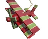 Red and Green Christmas Airplane Ornament 3.25 inch - £4.26 GBP