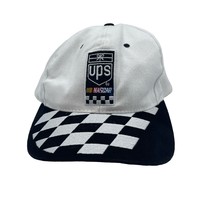 NASCAR UPS Hat Cap Black White Checker Adjustable Vintage Unisex Mens  - £15.59 GBP