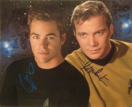 Star Trek Cast Signed Photo X2 - William Shatner , Chris Pine w/COA - $359.00