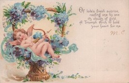 Valentine Victorian Era Postcard Cupid With Bow Posted German Made - $14.99