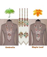 Handmade beaded Sautoir-Gerdan-Necklace with fringe in ethnic style, boh... - $75.94 CAD+