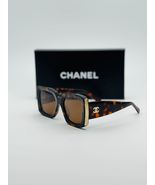 CHANEL CH5435 Tortoise Rectangle Sunglasses in Acetate with Brown Gradie... - £240.36 GBP