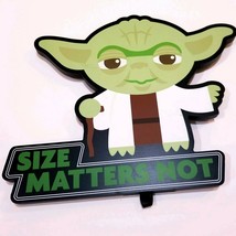 Yoda Wooden Sign Size Matters Not Star Wars Hallmark Wall Decor Standing... - £22.87 GBP