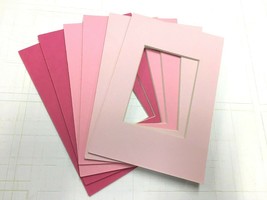 Picture Frame Mat 5x7 for ACEO 2.5x3.5 hoto Rose Pink Hot Pink  mats SET OF 6 - £5.53 GBP