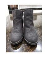 Ram Erica Ankle Boots Women&#39;s 8.5M Black Nubuck Round Toe Block Heel Sid... - $37.91 CAD