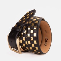 The Mackenzie Black & Gold Woven Leather Belt image 7