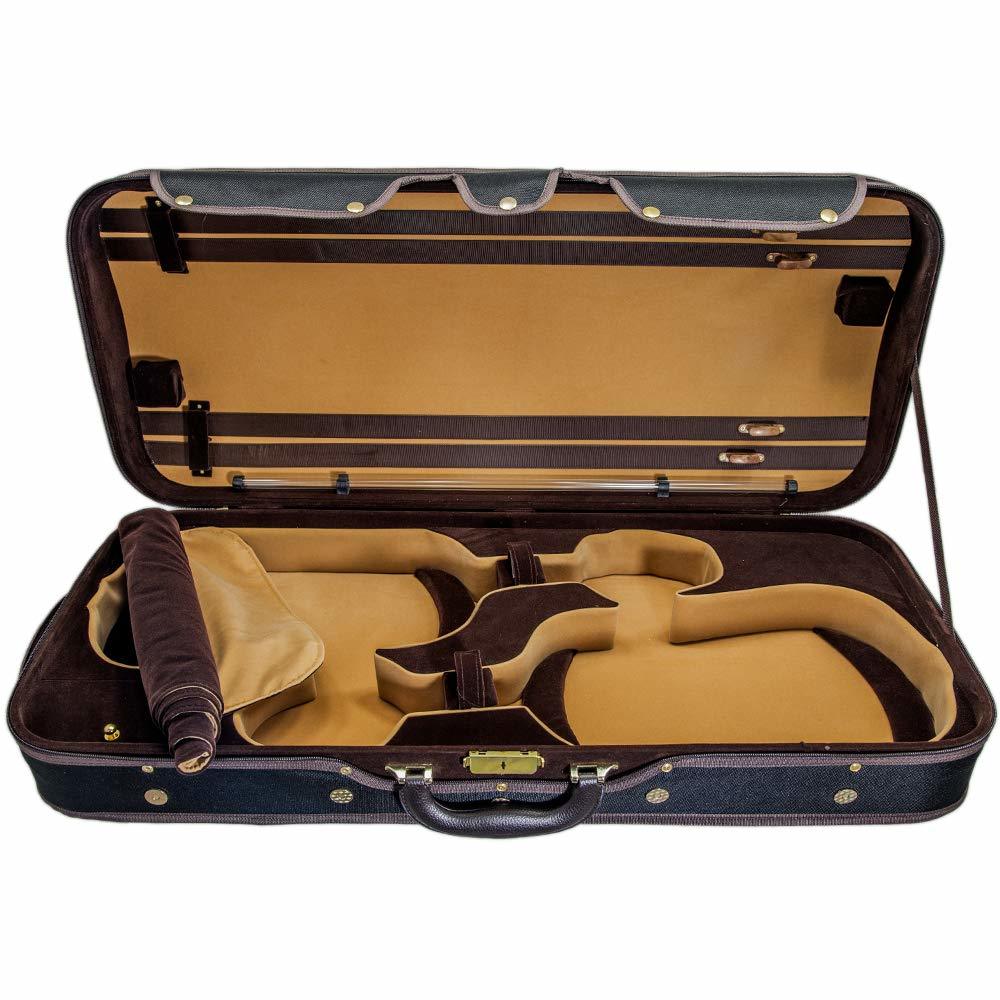 SKY Heavy Duty 4/4 Full Size Wooden Pro Double Violin Case Black/Khaki - $199.99