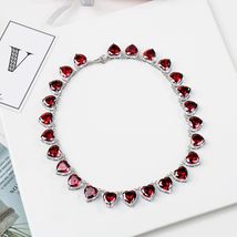  Pretty Woman Movie Opera Necklace Simulated Garnet darker red &amp; Diamond... - £235.41 GBP