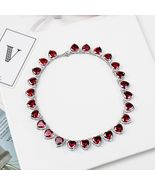  Pretty Woman Movie Opera Necklace Simulated Garnet darker red &amp; Diamond... - £235.70 GBP