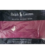 Ralph Lauren King Size Flat Sheet Burgundy 100% Cotton - $73.15