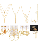 38-52PCS Jewelry Set with Necklace Bracelet Layered Ball Dangle Hoop Stu... - €12,69 EUR