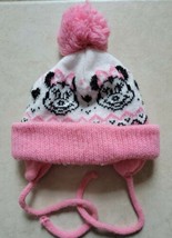 Vtg.1984 Disney &#39;Here&#39;s Mickey!&#39; Minnie Mouse Baby/Toddler Winter Pom Hat - £10.26 GBP