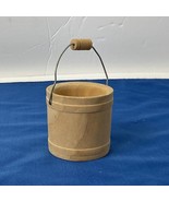 1- Wooden Bucket With Wire Handle Wooden Pail Miniature Bucket Mini Bucket  - $3.91