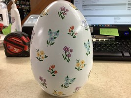 7.25&quot; Flower Printed Decorative Easter Egg Figurine - Spritz - £10.51 GBP