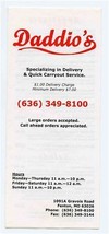 Daddio&#39;s Restaurant Menu Gravois Road Fenton Missouri - £14.35 GBP