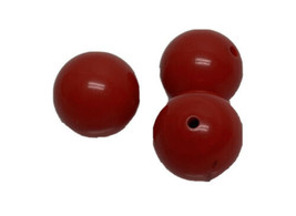 Lot 3 Vintage Plastic Scarlett Red Sphere Ball Bead Buttons - $12.82