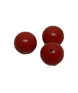 Lot 3 Vintage Plastic Scarlett Red Sphere Ball Bead Buttons - £10.05 GBP