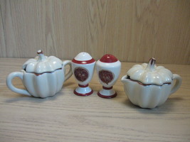 Home China Sugar &amp; Creamer, Salt &amp; Pepper Shaker Set Terracotta Home Co - $9.95