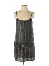 NWT FOREVER 21 Womens Size SMALL Gray Silver Sequin Sleveless Party Mini... - £19.34 GBP