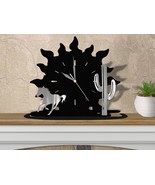 15.5in W Western Theme Sunset Shelf or Mantel Clock - Horse and Cactus - $109.00