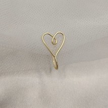 Punk Heart Shape Nose Cuff Ring 2021 For Women Copper Wire Fake Piercing Gold Si - £9.26 GBP