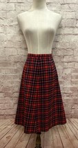 Vintage Pendleton Skirt Womens 10 Red Plaid Wool retroglam schoolgirl pu... - £30.71 GBP