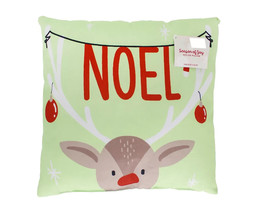 NEW Christmas NOEL Rudolph the Red-nosed Reindeer Pillow 12 inches squar... - $10.95