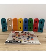 Hape Quadrilla Marble Run Replacement Pieces 17 Chutes Blocks Yellow Blu... - $29.15
