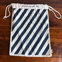Vans Customs Striped Drawstring Dust Bag Navy White Canvas Shoe Storage ... - $10.89