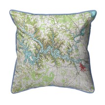 Betsy Drake Tims Ford Lake, TN Nautical Map Small Corded Indoor Outdoor Pillow - £38.91 GBP