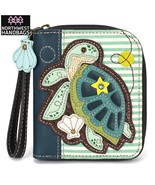 TURTLE SHELL ZIP AROUND WALLET STRIPED CHALA - $678.00 MXN