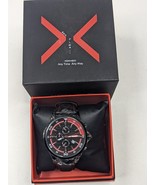 KONXIDO Mens Red and Black Leather Band Analog Quartz Watch KX63015 - £16.16 GBP