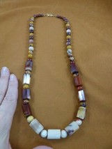 v650-17) 28&quot; long Mookaite jasper beaded Necklace JEWELRY - £94.62 GBP