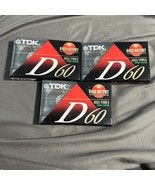(3) Brand NEW TDK D60 Blank Cassette Tape IECI/Type I High Output Sealed - $192.44 MXN