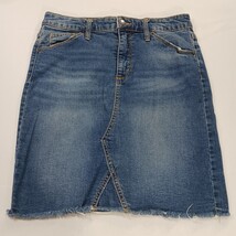 Universal Thread Women's Blue Frayed Denim Cotton Blend Skirt Size 10/30 (30×19) image 11