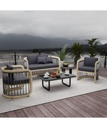 LeisureMod Klyra 5-Piece Outdoor Patio Conversation Set Four Person Seat... - €1.812,94 EUR