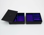 Bey-Berk BB620BLK Black Leather Stacked Jewelry Box with 2 Watch Pillows... - $54.95