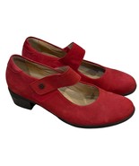 Hartjes Womens Red Suede Mary Jane Shoes UK 6 US 8 - $1,525.43 MXN