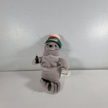 Coca Cola Seal Plush Green Ski Cap Bean Bag Plush 1998 With Tags - $9.99