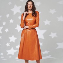 New Fashion Belt Faux Leather Dresses Women Long Sleeve Slim Fit PU Dres... - £59.07 GBP