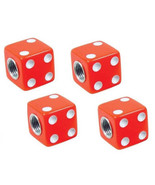 Red Dice Tire Valve Stem Caps Covers Set of 4 Car Truck Semi Bike Hot Ra... - €7,98 EUR