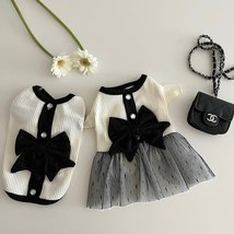 Retro Style Bow Dress, Cats and Dogs Vest, Puppy Princess Dress, Dog Clo... - $15.99