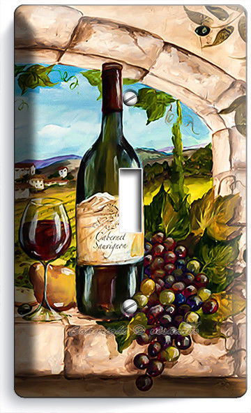 TUSCAN KITCHEN WINDOW VINEYARD WINE GRAPES 1 GANG LIGHT SWITCH WALL PLATES DECOR