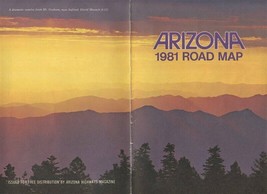 Arizona 1981 Road Map Points Interest State Flag Seal Flower Bird Gem Ne... - £9.48 GBP