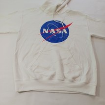 NASA Men's White Graphic Drawstring Pullover Hoodie Sweatshirt Measured Chest 40 image 10