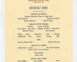 Manoir Richelieu Breakfast Menu Murray Bay Quebec 1950s - £14.46 GBP