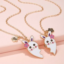 2Pcs/set Brand New Cute Rabbit Pendant Chain Best Friends Necklace BFF Friendshi - £13.15 GBP