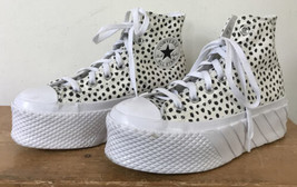 Converse All Star White Black Polka Dot Platform Sneakers Shoes 6.5 - £799.35 GBP