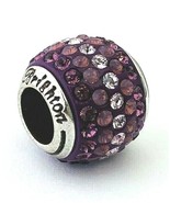 Brighton Cupid&#39;s Kiss Bead, J9724B, Silver Finish, Amethyst, New - $505.04 MXN